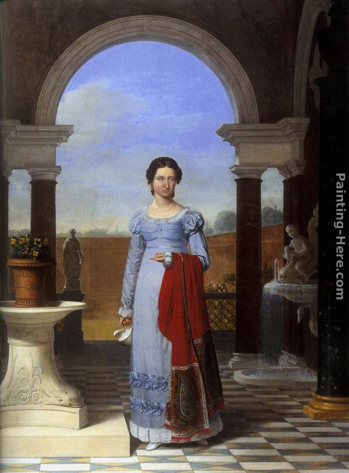 Portrait of Colette Versavel, Wife of Isaac J. de Meyer painting - Joseph-Francois Ducq Portrait of Colette Versavel, Wife of Isaac J. de Meyer art painting